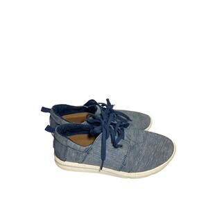 TOMS Blue Faux Denim Front Lace Sneakers Sz. 7